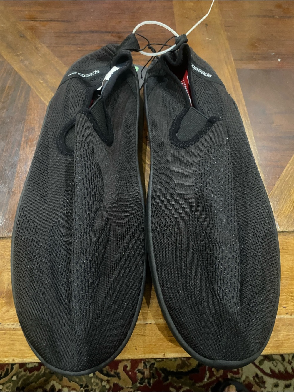 Speedo Men's Black Slip-On Swim Socks - Mesh Water Shoe